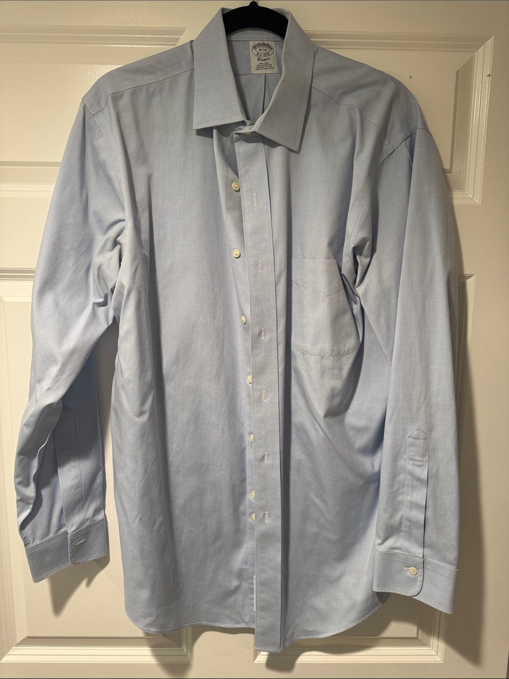 Brooks Brothers Pale Blue Classic Spread-Collar Dress Shirt